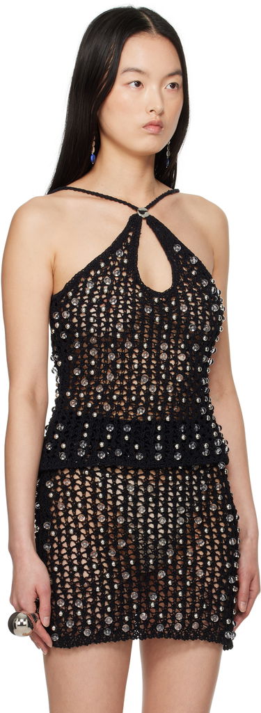 Majica brez rokavov Coperni Coperni Beaded Knitted Tank Top Siva | COPML132Y3013, 4