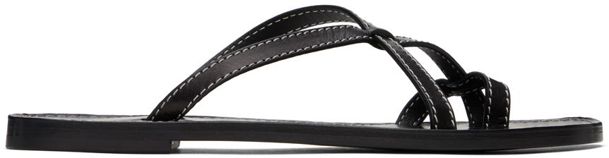 Modni dodatki The Row The Row Link Leather Sandals Črna | F1455-SBF10, 0
