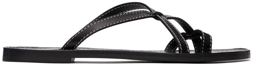 Modni dodatki The Row The Row Link Leather Sandals Črna | F1455-SBF10