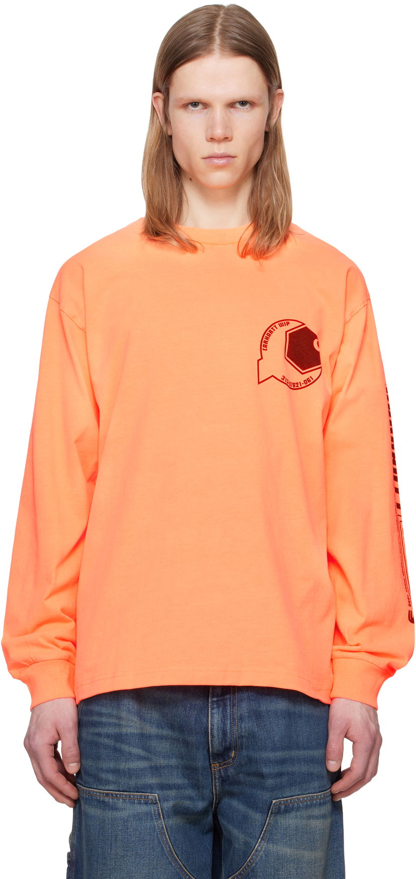 Majica Carhartt WIP Carhartt WIP Long Sleeve Industry T-Shirt Oranžna | I034411