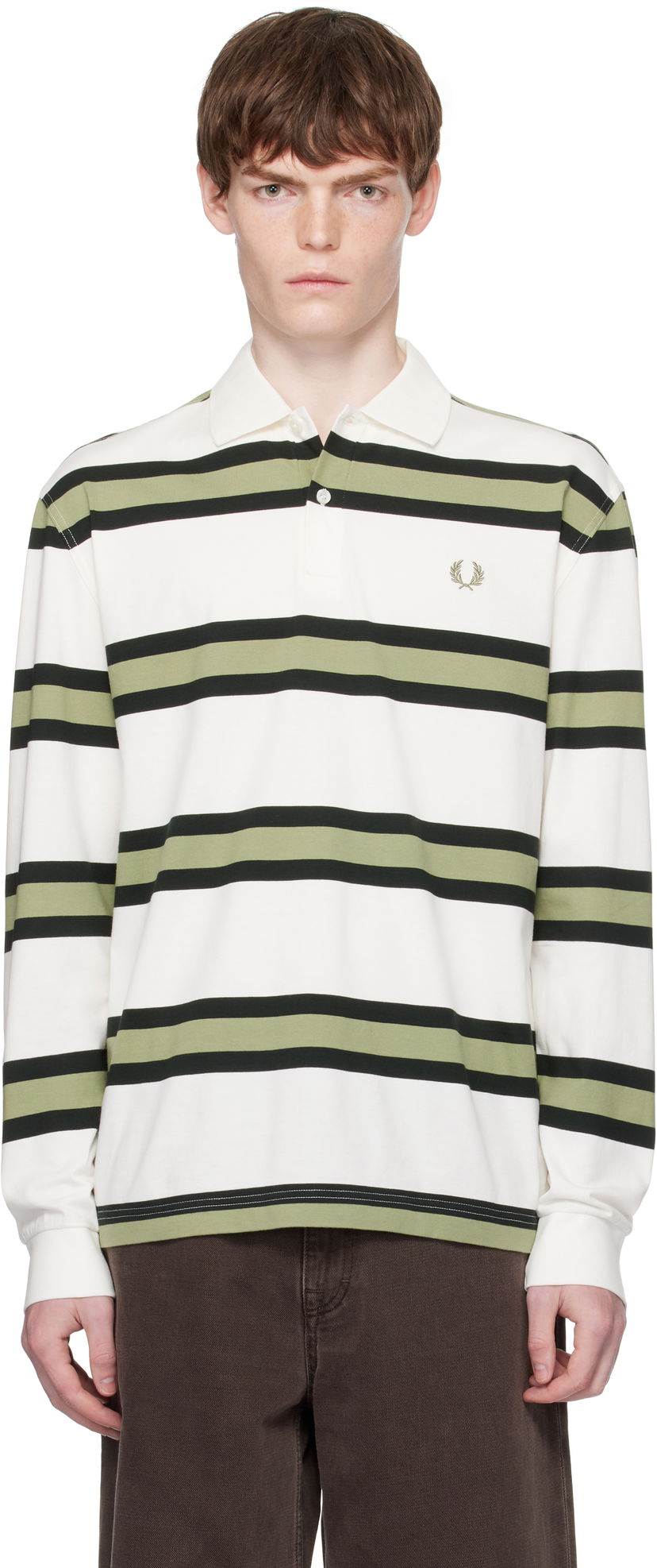 Polo majica Fred Perry Fred Perry Striped Jersey Polo Bela | M9849