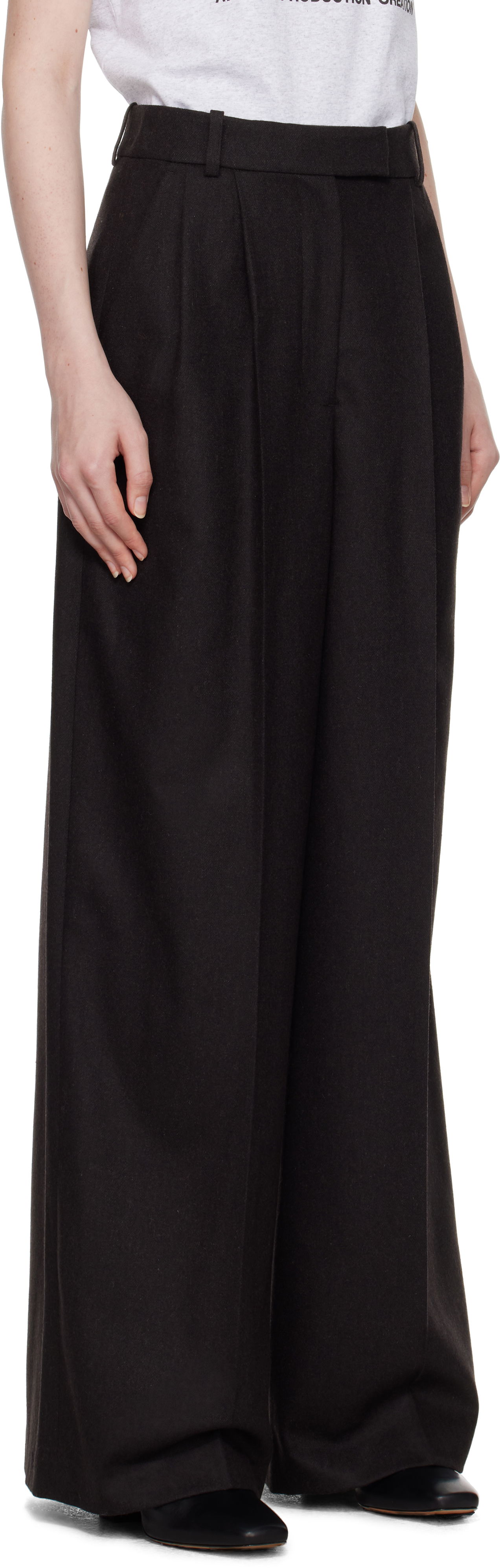 Hlače A.P.C. Anastasia Barbieri Edition Valesca Wide Leg Trousers Črna | WOARX-F08481, 1