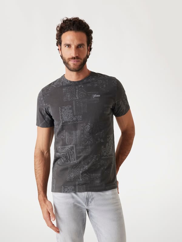 Majica GUESS Guess Bandana Print T-Shirt Siva | M5RI09I3Z14