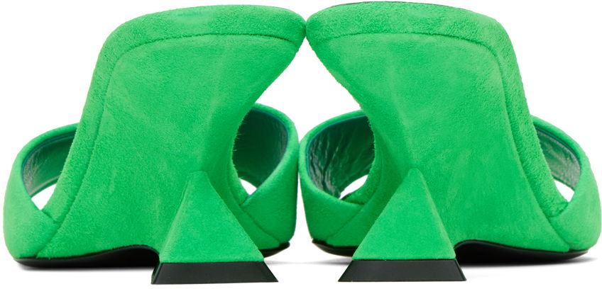 Nakit The Attico Attico Cheope Suede Wedge Mules Zelena | 232WS605 L007, 1