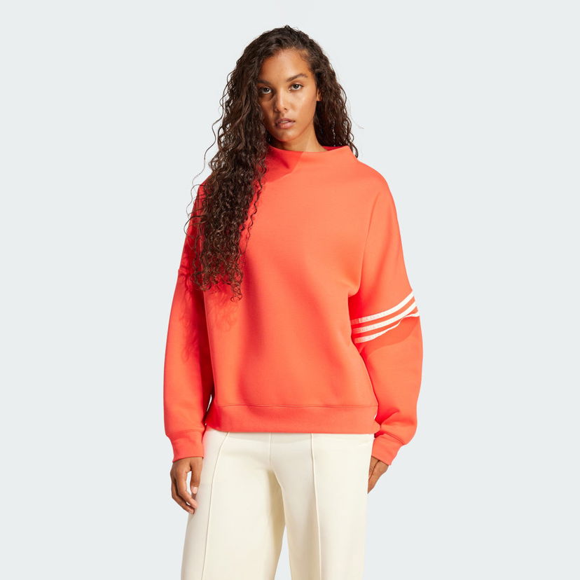 Pulover adidas Performance Oversized Mock Neck Sweatshirt Oranžna | JI8521
