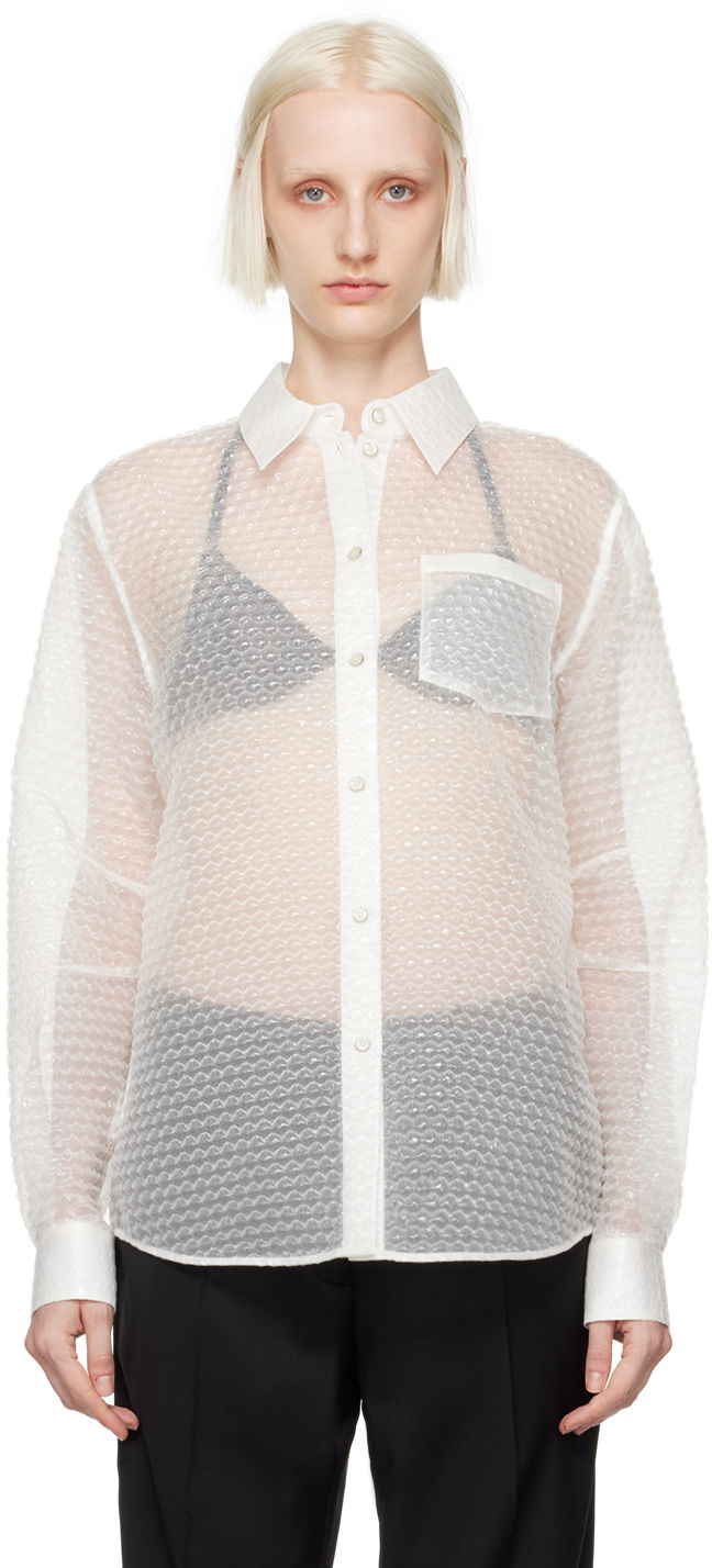 Srajce Helmut Lang Bubblewrap Button-Down Shirt Bela | O06HW506, 0