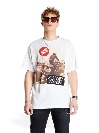 Majica RAF SIMONS Big Fit T-Shirt Solitary Disorder Bela | 211-M120-19001-0010