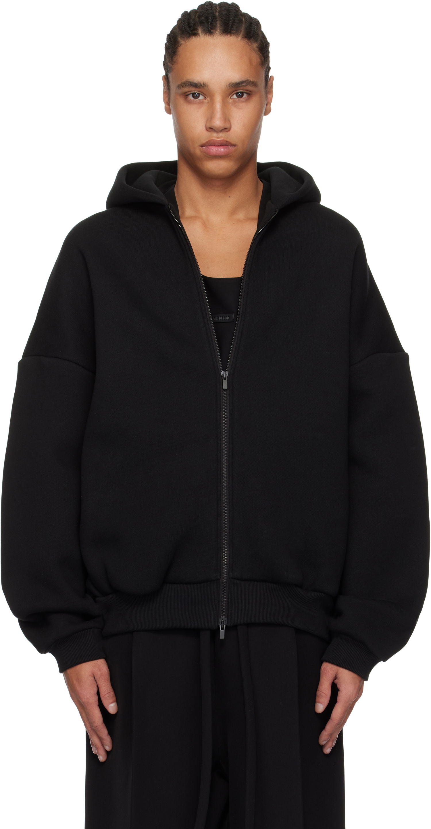 Pulover Fear of God Fear of God 'Eternal' Fleece Full Zip Hoodie Črna | FGE250-517FLC, 0