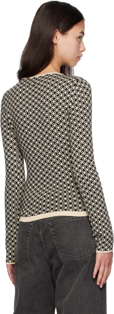 Pleteni pulover Maison Margiela MM6 Maison Margiela Allover Check Knit Sweater Bež | S52HL0050 M13137, 2
