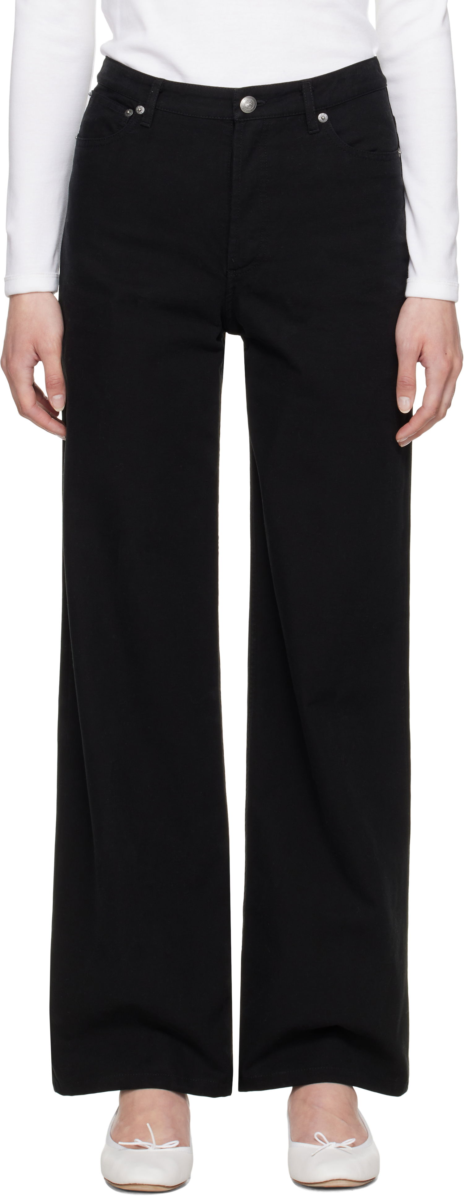 Kavbojke A.P.C. A.P.C. Elisabeth Wide-Leg Jeans Črna | COGBJ-F09181, 0