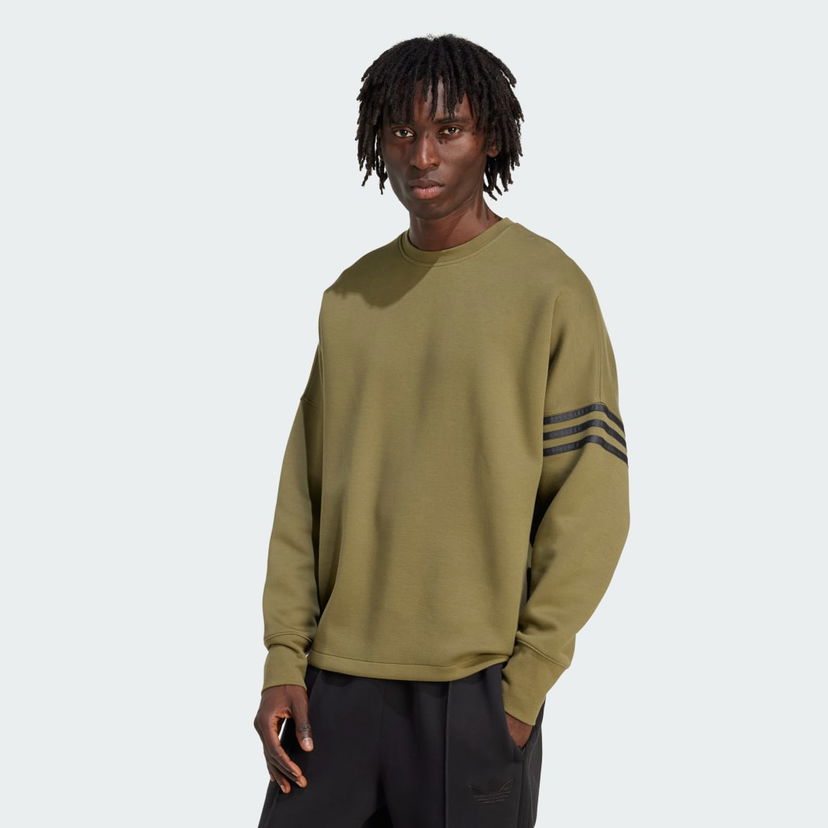 Pulover adidas Performance Neuclassics Oversized Crew Sweatshirt Zelena | JW7917
