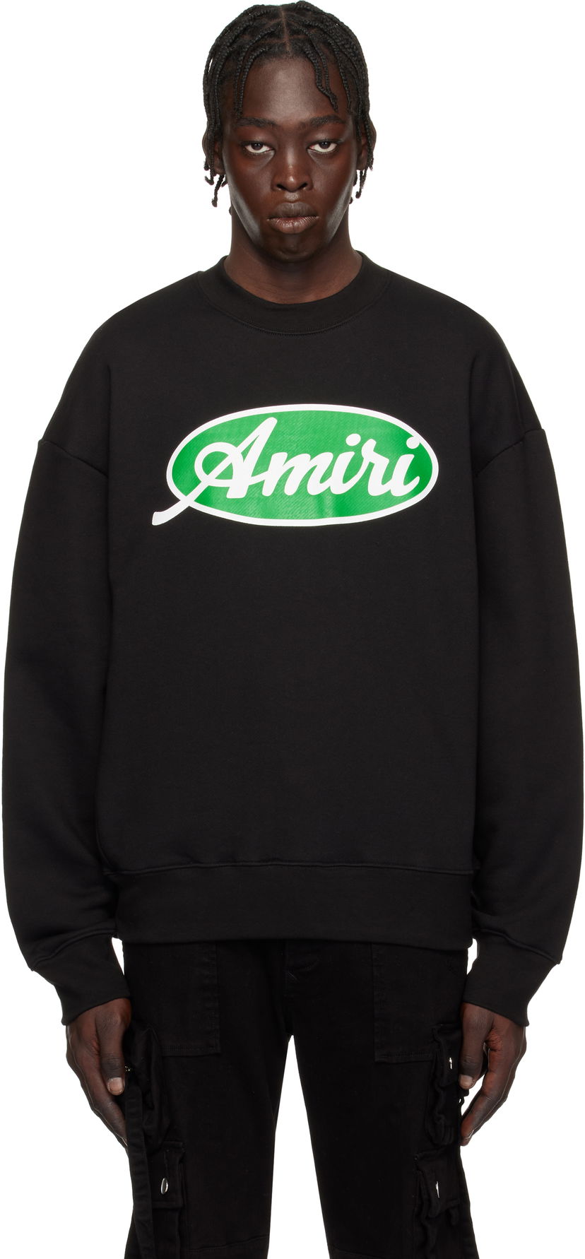 Pulover AMIRI Oval Logo Oversized Sweatshirt Črna | AMJYCW1052