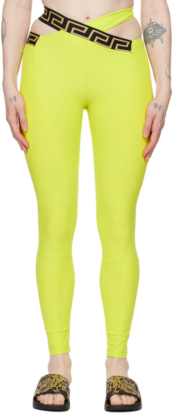 Pajkice Versace Versace Greca Border Leggings Rumena | 1008681_1A06229_2Y870