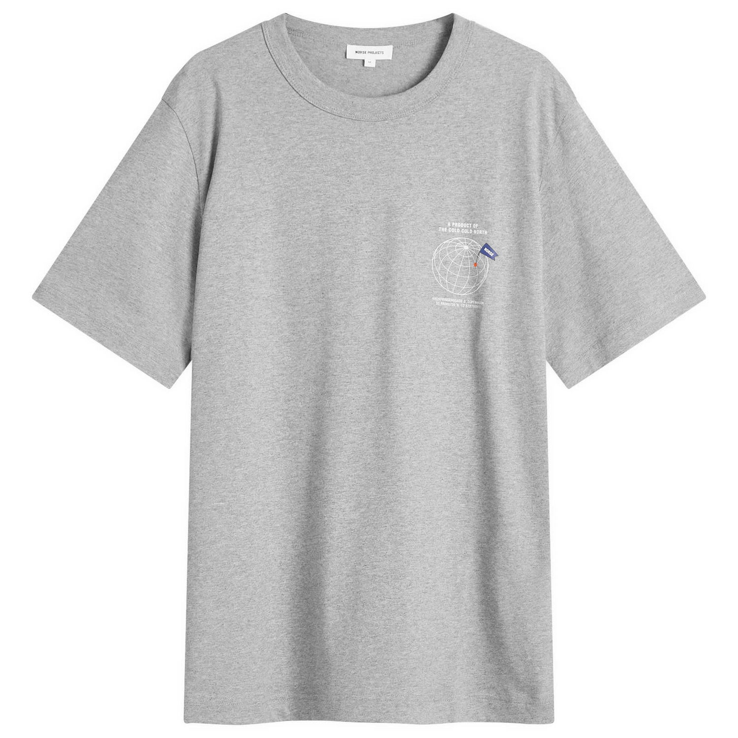 Majica NORSE PROJECTS Norse Projects Holger Globe Print T-Shirt, Size Large Siva | N01-0682-1500, 0