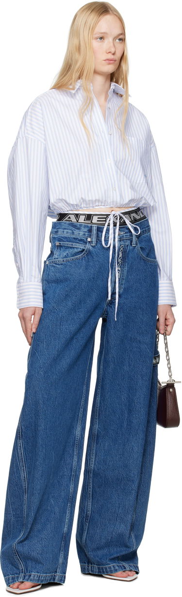 Srajce Alexander Wang Alexander Wang.t Oxford Wrap Cropped Shirt Modra | 4WC2251000, 3