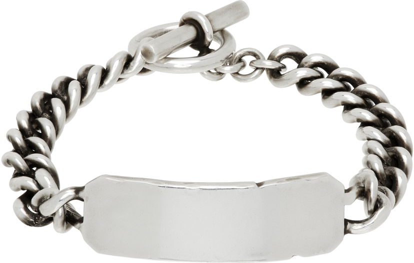 Zapestnica Ann Demeulemeester Ann Demeulemeester Silver-Tone Quote Chain Bracelet Kovinski | B0013095-JW020-070