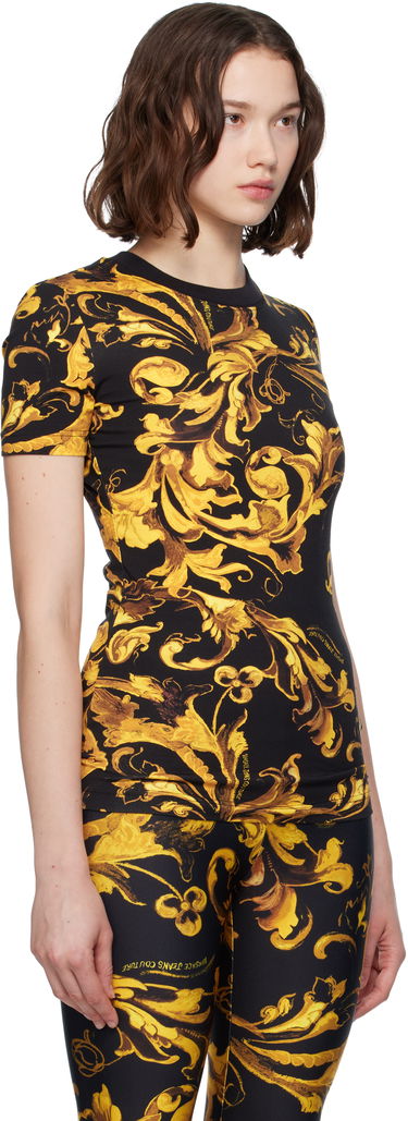 Majica Versace Versace Jeans Couture Barocco Jersey T-shirt Črna | E79HAH608_EJS504, 1