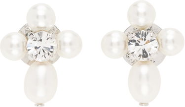 Uhani Simone Rocha Simone Rocha Pebble Pearl Crystal Cluster Drop Earrings Bela | ERG535 0913, 0