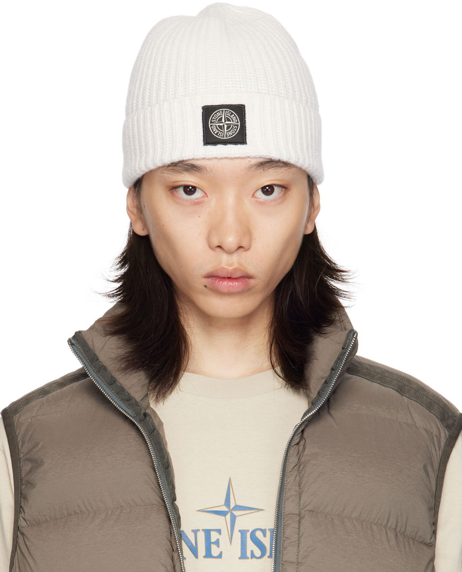 Beanie Stone Island Off-White Knitted Badge Beanie Bela | 8115N10B5, 0