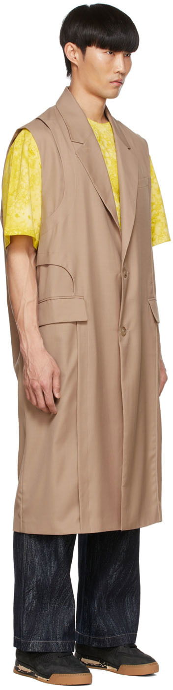 Telovnik Feng Chen Wang Feng Chen Wang Polyester Sleeveless Coat Bež | FMS13VS07, 1