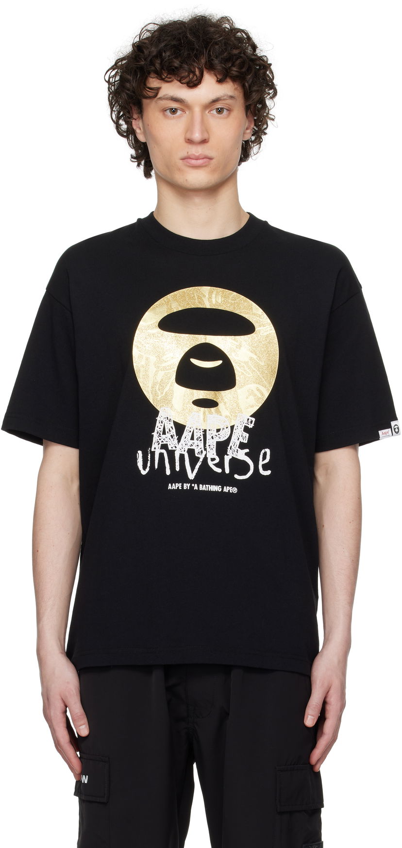 Majica AAPE by A Bathing Ape AAPE by A Bathing Ape Universe Logo T-Shirt Črna | AAPTEM1648XXNBKX