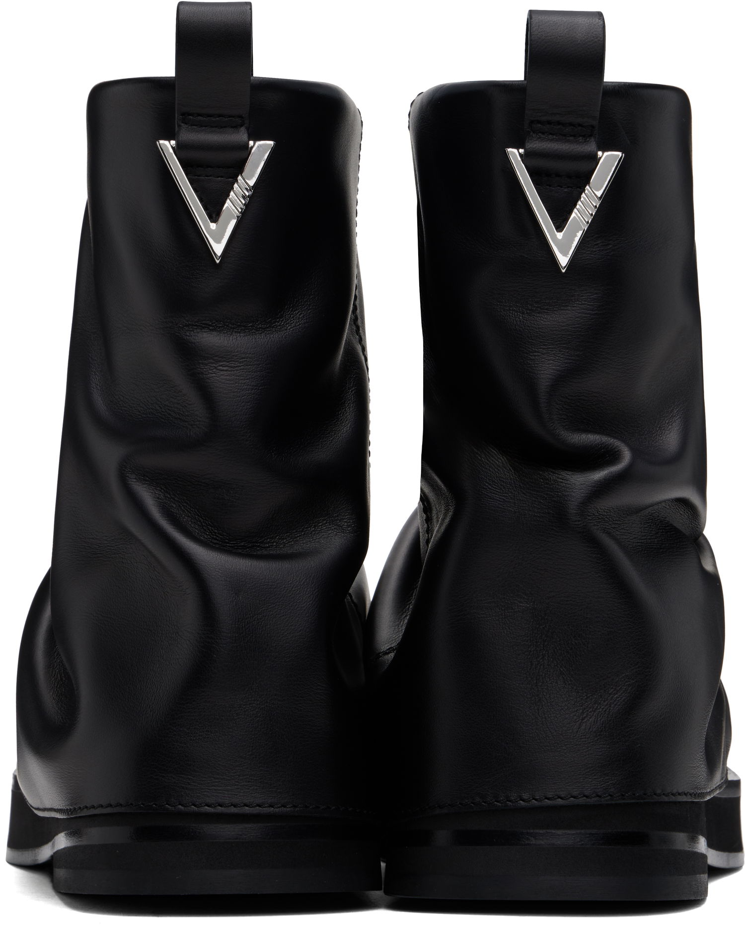 Oblačila The Attico Attico Mini Robin Slouch Leather Boots Črna | 247WSH00832 LBT019AA, 1