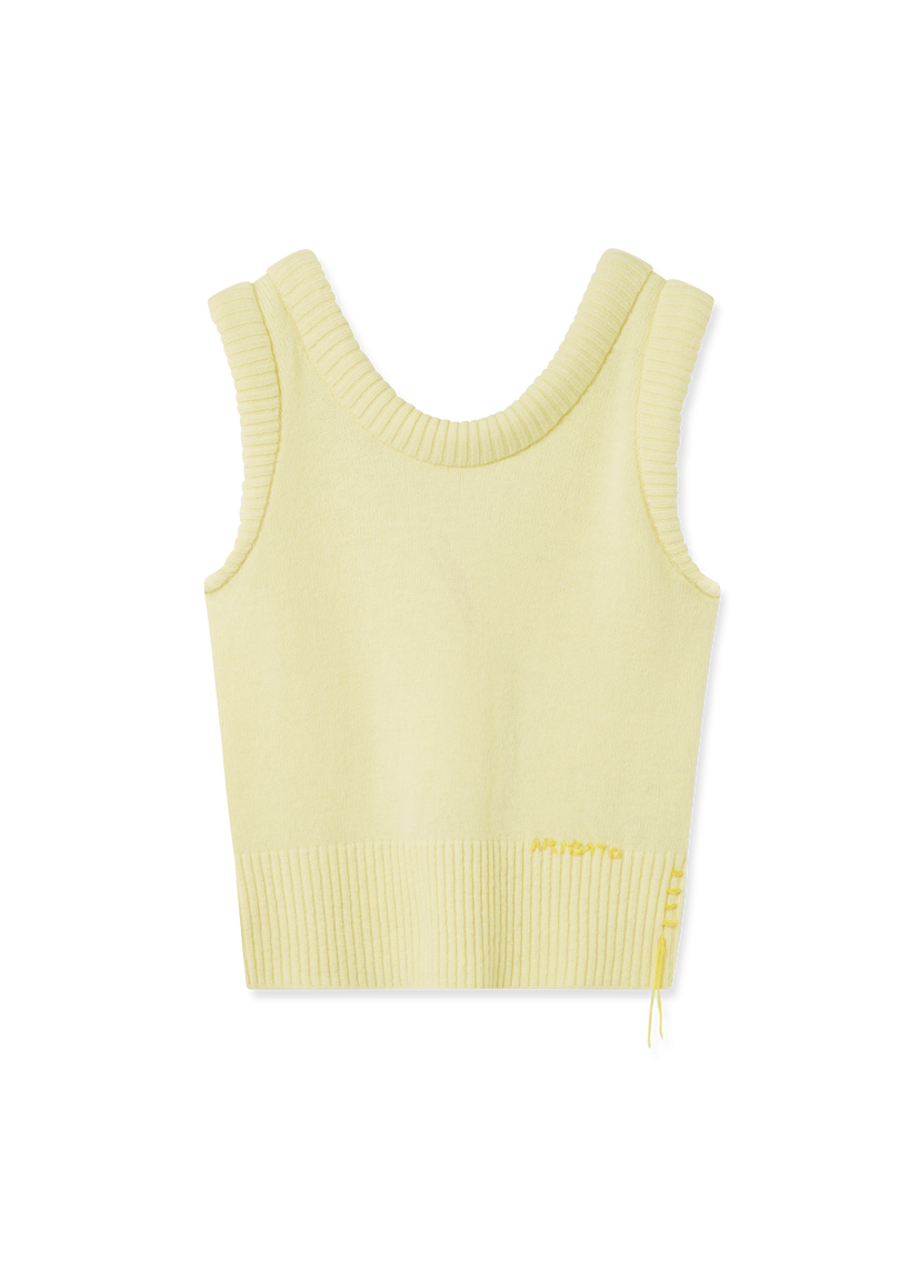 Telovnik AXEL ARIGATO Marla Cropped Sleeveless Knit Vest with Side Detail Rumena | A3356003