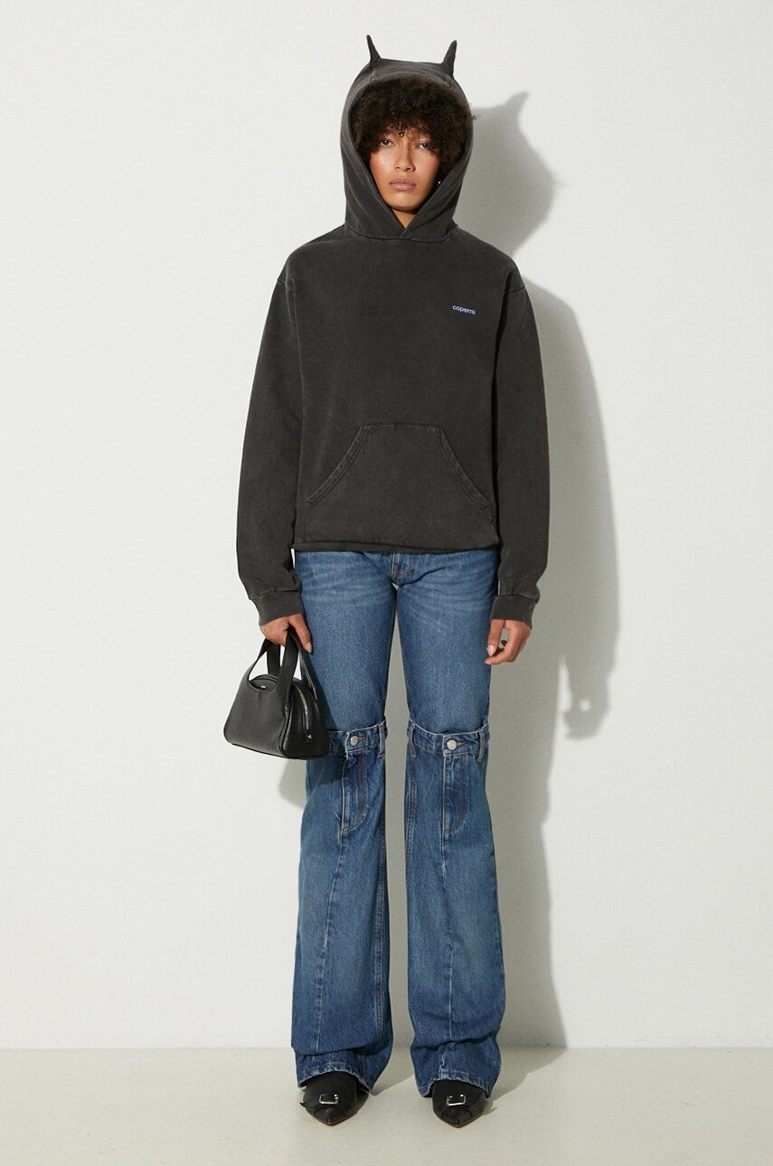 Pulover Coperni Washed Horn Hoodie Črna | COPJS15BIS523W, 1