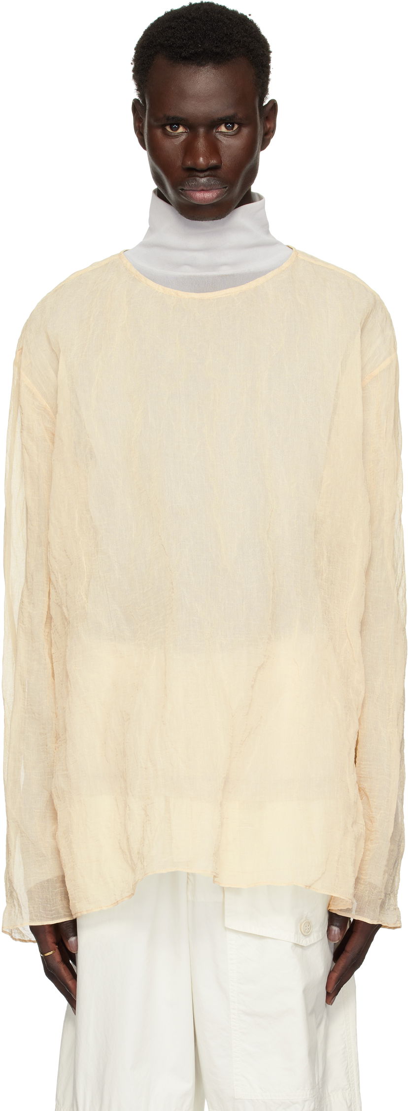 Pleteni pulover Dries Van Noten Dries Van Noten Long Sleeve Top Bež | 251-020740-1265
