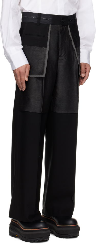 Hlače Feng Chen Wang Feng Chen Wang Deconstructed Patchwork Trousers Črna | FUS19TR05, 1