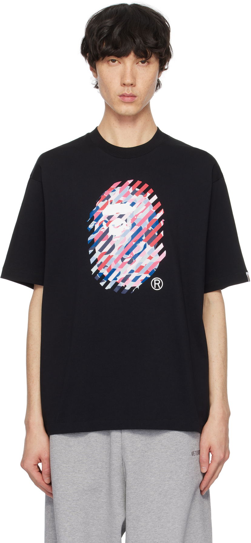 Majica BAPE Camo Illusion Ape Head Relaxed Fit T-shirt Črna | 001TEK801344M