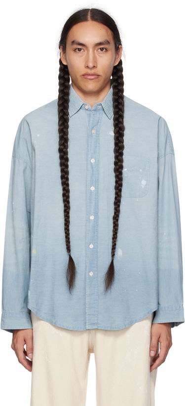 Srajce R13 R13 Paint Splatter Button-Up Shirt Modra | R13WD170-D136A, 0