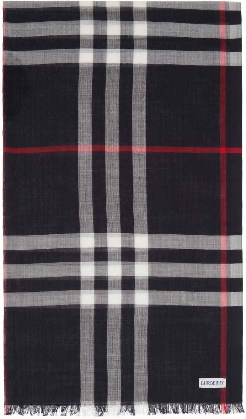 Šala Burberry Navy Check Scarf Mornarica | 8078780