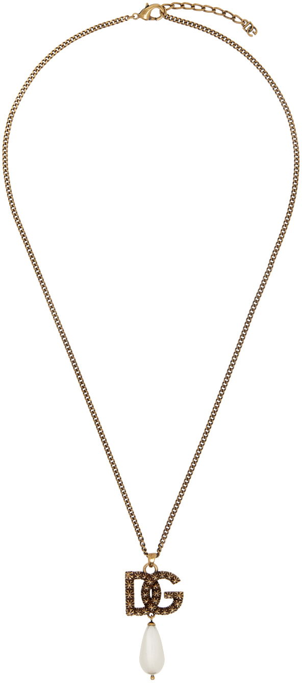 Ogrlica Dolce & Gabbana Dolce & Gabbana Pendant & Pearl Necklace Kovinski | WNQ6L1 W1111