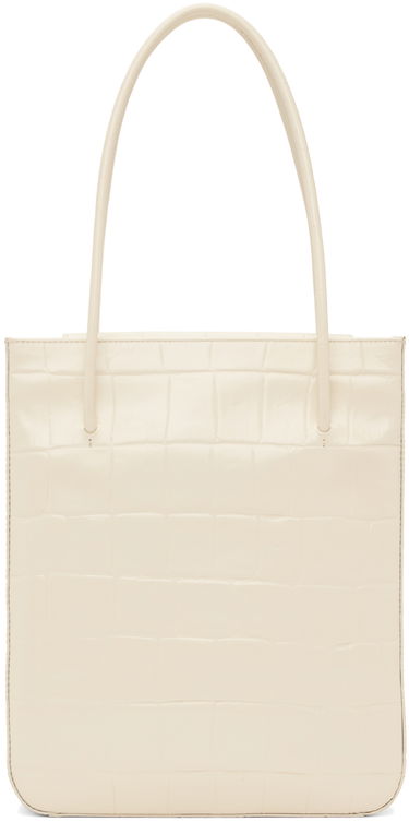 Tote bag BY FAR BY FAR Script Croc-Embossed Leather Tote Bež | 23CASCPSCEMCELMED, 0