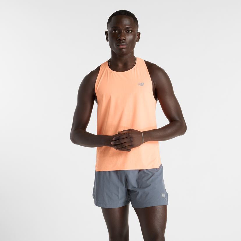 Majica brez rokavov New Balance Men's Tank Top Oranžna | NBMT51205HMO