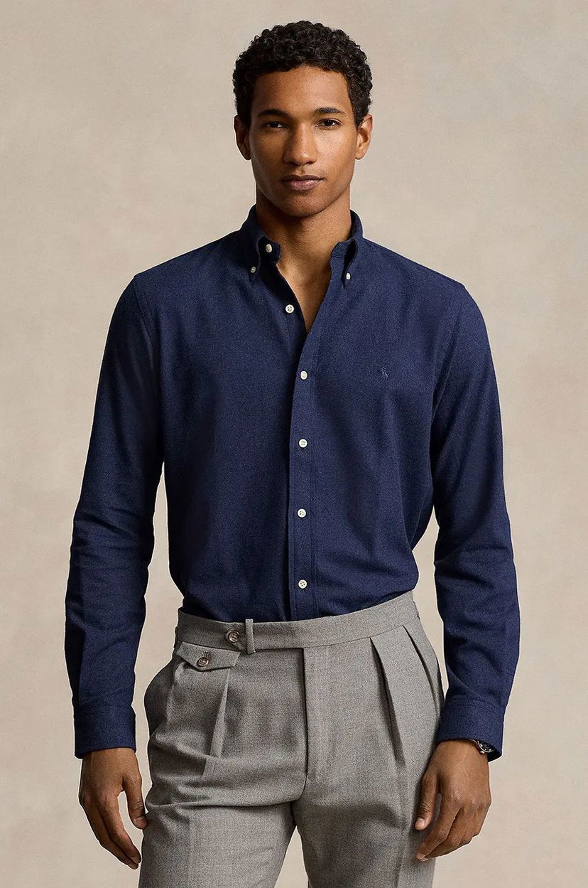 Srajce Polo by Ralph Lauren Slim Fit Button-Down Shirt Mornarica | 710953354