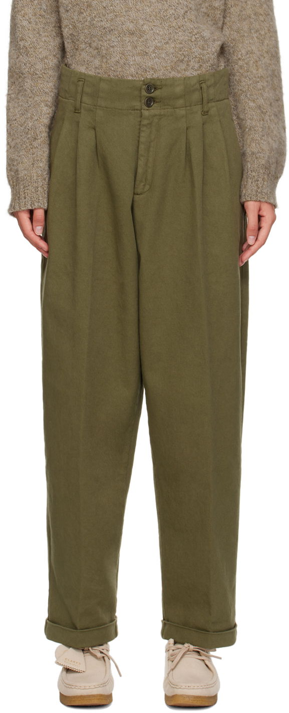 Hlače YMC YMC Keaton Pleated Trousers Zelena | Q4AZG