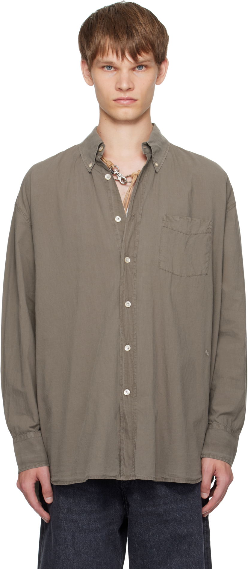 Srajce OUR LEGACY Our Legacy Borrowed Button-Down Shirt Zelena | M4252BC