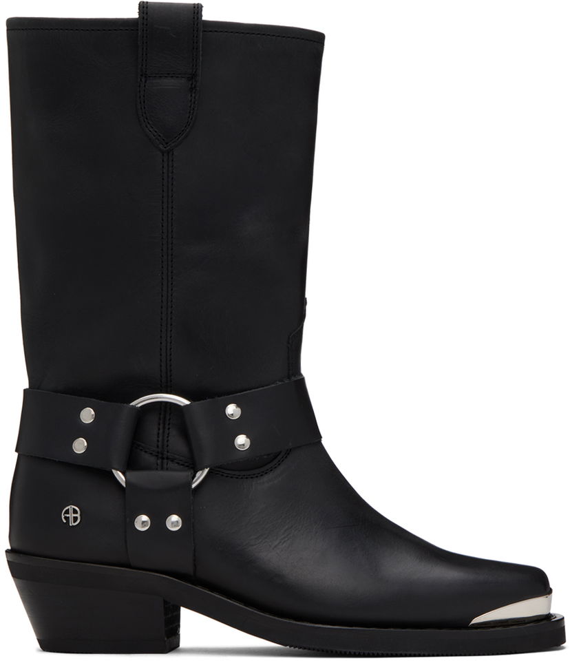 Oblačila Anine Bing ANINE BING Ryder Leather Harness Boots Črna | A-14-1136-000