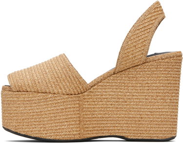Superge in čevlji Alaïa ALAÏA Wedge Paper Straw Heeled Sandals Bež | AA3S129TK054, 2