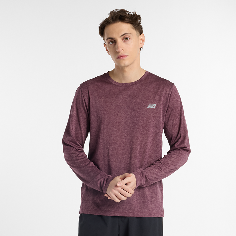 Majica New Balance Men's Long Sleeve Running T-Shirt MT41256 Bordo | NBMT41256FDP