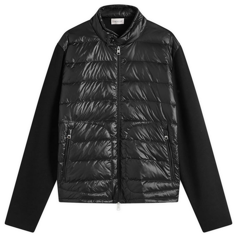 Puhovka Moncler Extrafine Wool Cardigan Hybrid Jacket, Size Large Črna | 9B000-16-M1131-999
