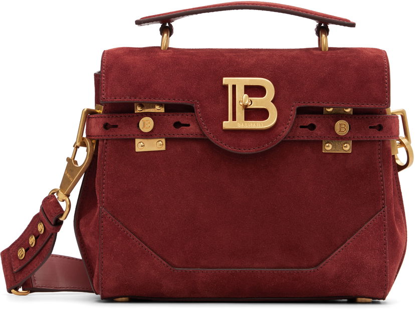 Torbica Balmain Balmain B-Buzz 23 Suede Bag Bordo | FN0DB526LCRA