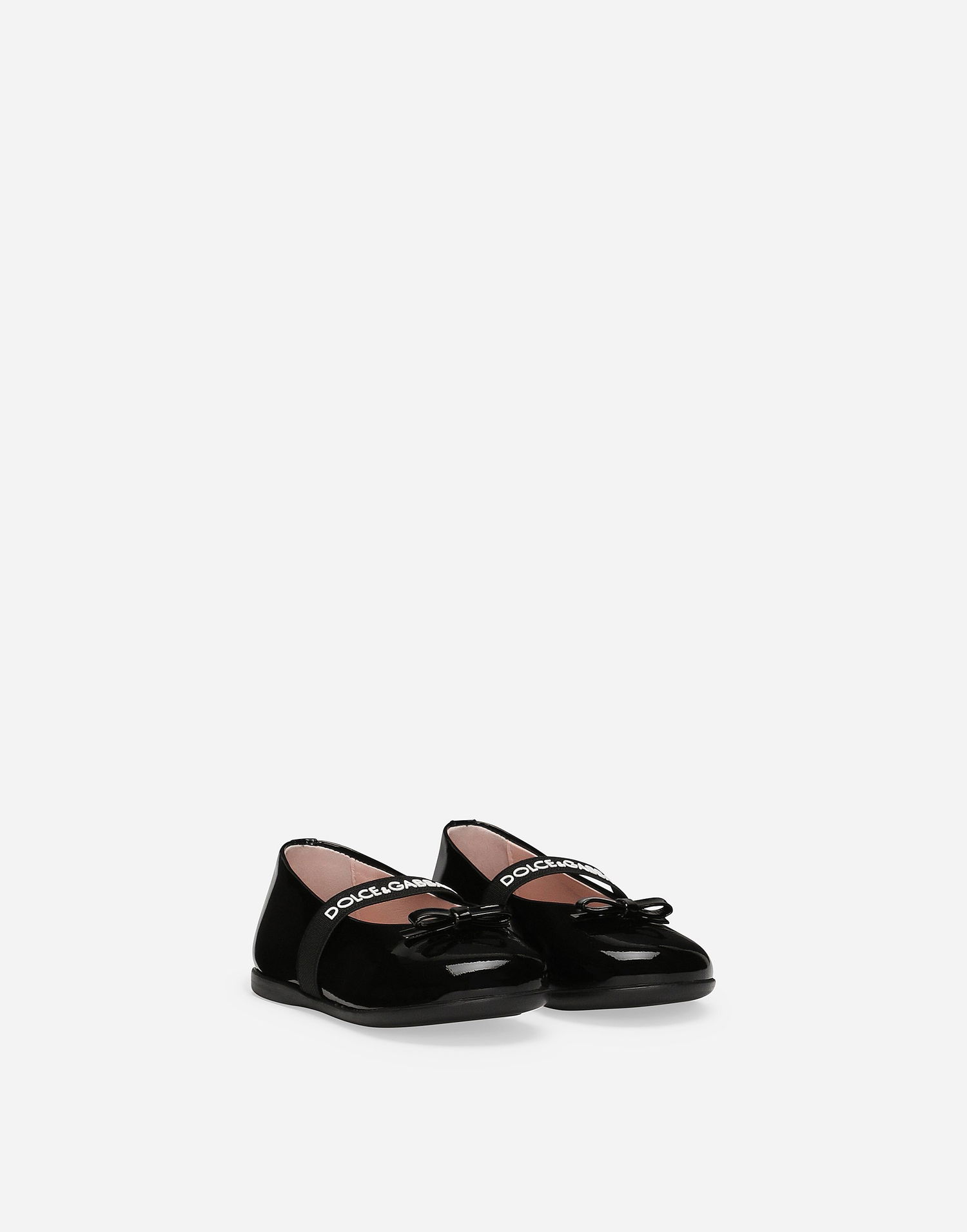Superge in čevlji Dolce & Gabbana Patent Leather Ballet Flats With Bow For First Steps Črna | D20093A483180999, 1