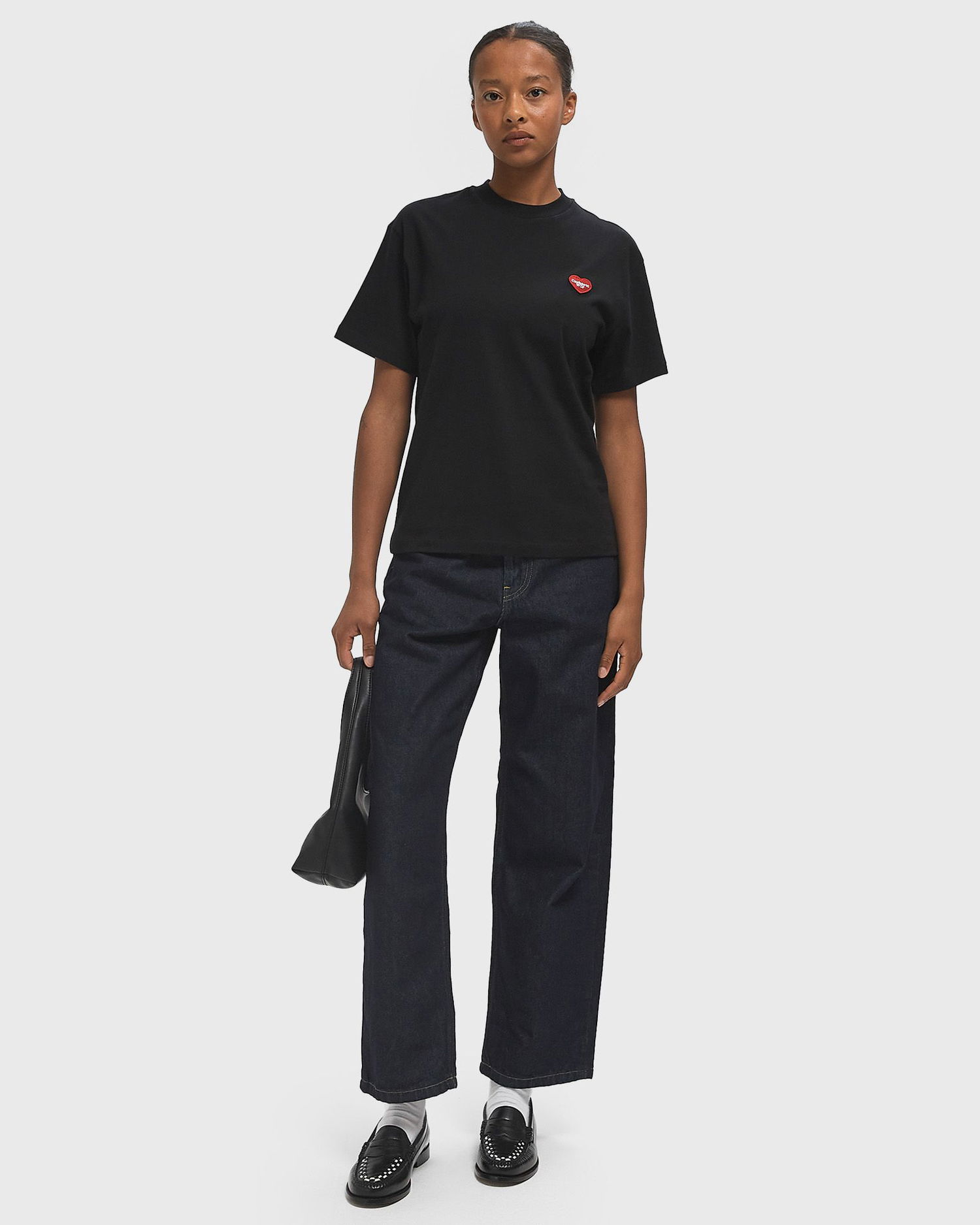 Majica Carhartt WIP Women's Short Sleeve Heart Patch T-Shirt Črna | I032318-1V2.XX, 1