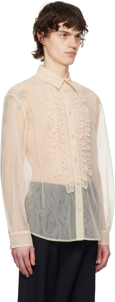 Srajce Simone Rocha Simone Rocha Sheer Ruffle Bib Shirt Črna | 5241 0069, 4