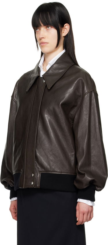 Bomber jakna Khaite Khaite Shelman Leather Jacket Rjava | 6166729, 3