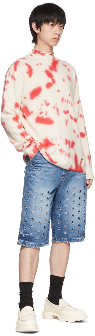 Pleteni pulover We11done We11done Tie-Dye Mock Neck Sweater Rdeča | WD-KT1-22-604-U-RD, 3