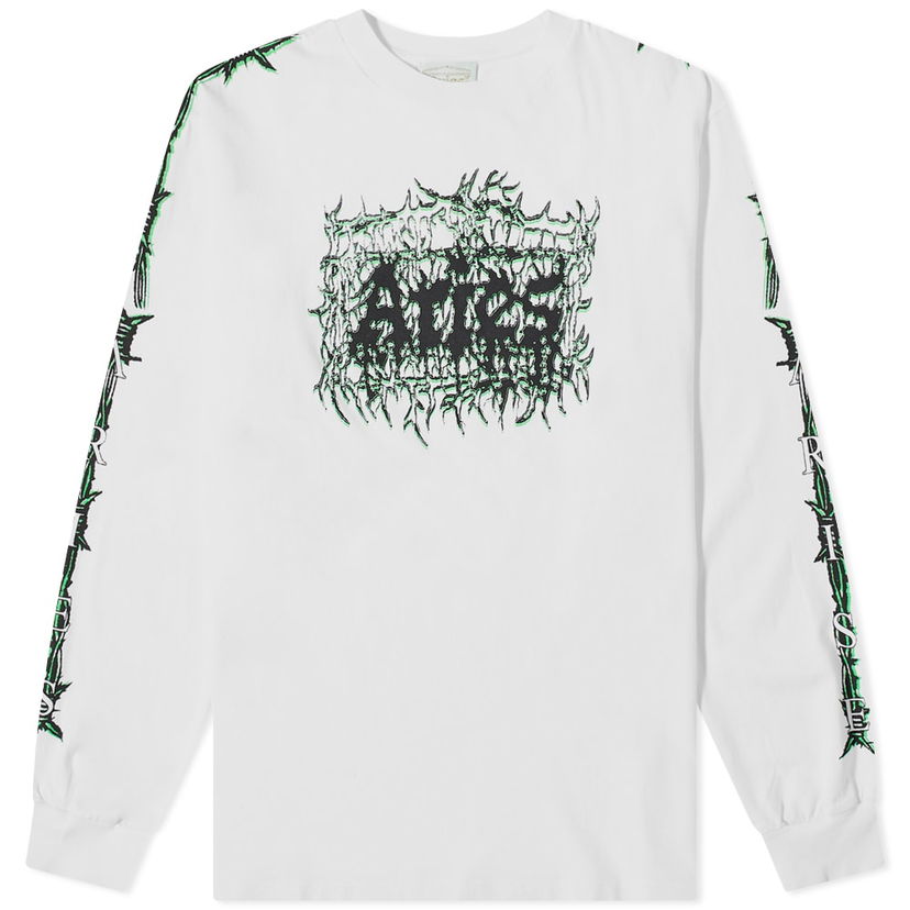 Majica Aries Aries Men's Metal Long Sleeve T-Shirt Bela | FTAR60030-WHT